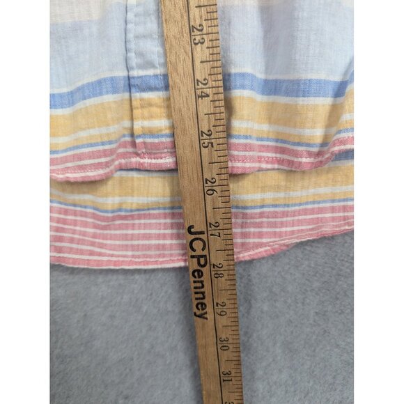 Tommy Hilfiger Shirt Womens XL Multicolor Striped Short Sleeve Summer Button Up - Picture 5 of 8